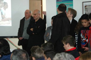 Carmelino Natale (primo da sinistra in piedi) partecipa all'inaugurazione del Museo Comunale delle Testimonianze e della Memoria" - Centola, sabato 6 aprile 2013